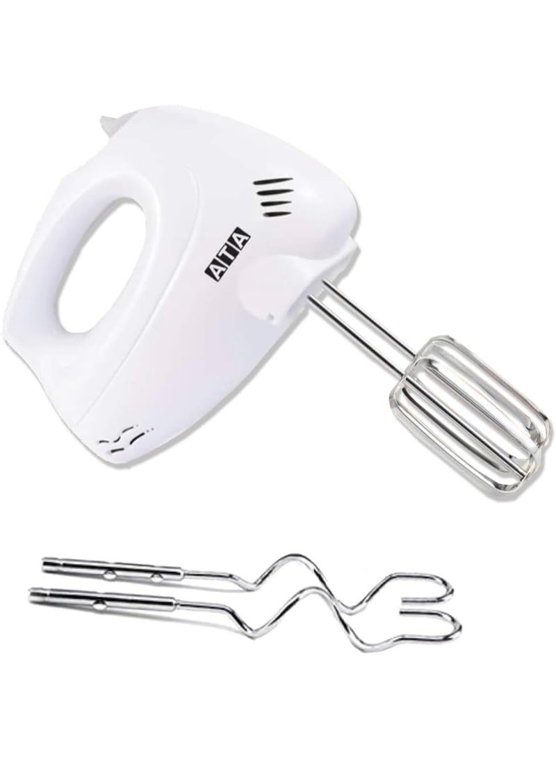 اي تي اي مضرب بيض يدوي ATA كهربائي، قوة 400 واط، 5 سرعات + خاصية توربو، لون أبيض - موديل 5435 - Image 1